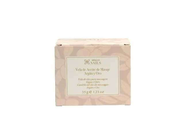 Imagen  Vela de masaje Argn y Oro, 35g. Hello Nails 